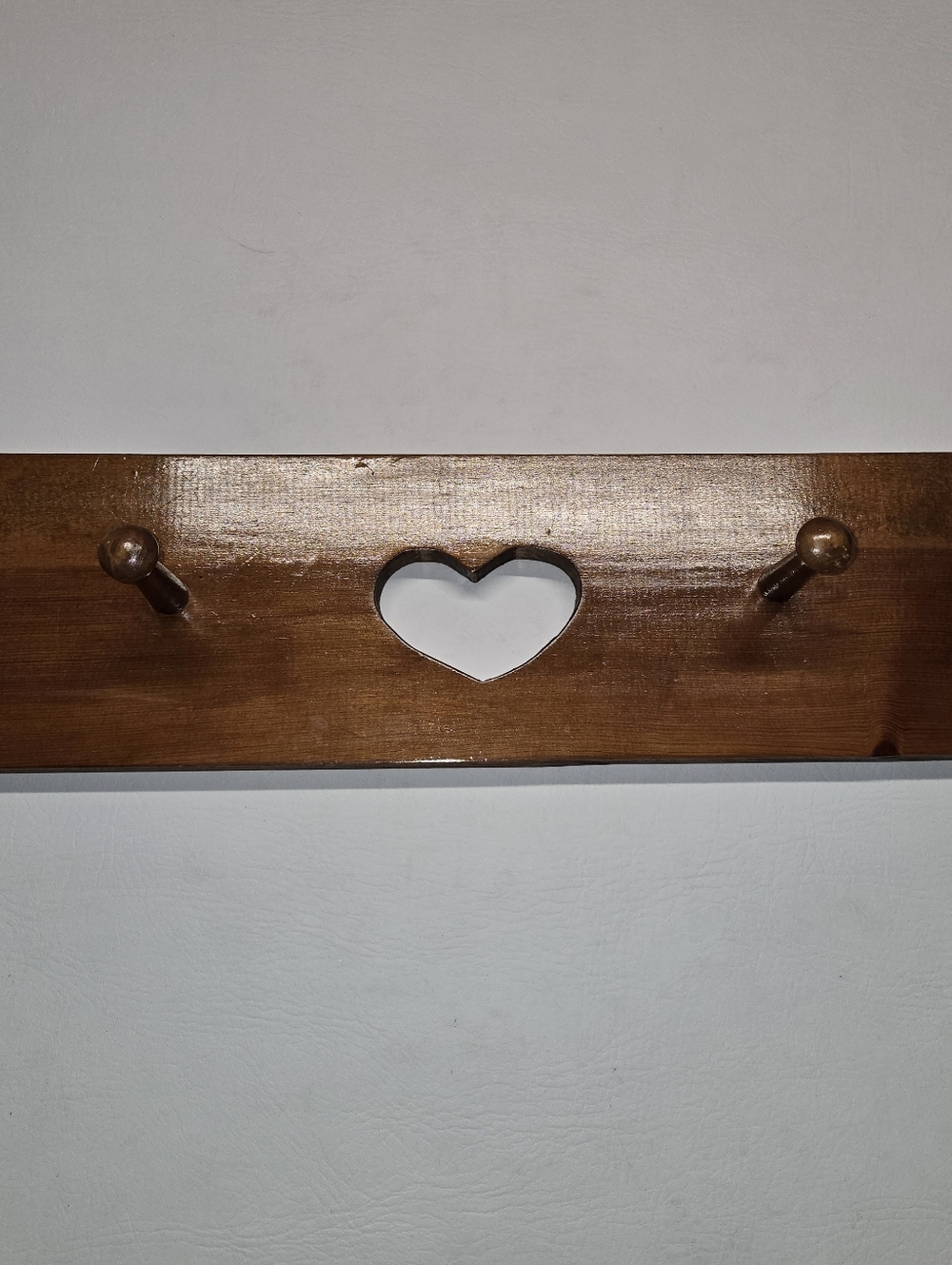 Heart Cut Out Wooden Peg Rack Wall Hanging  Rustic Cottagecore Grandmacore